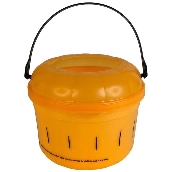 1986 McDonalds Halloween Bucket Orange Pumpkin Happy Meal Pail Hard To Find Face - Picture 3 of 9